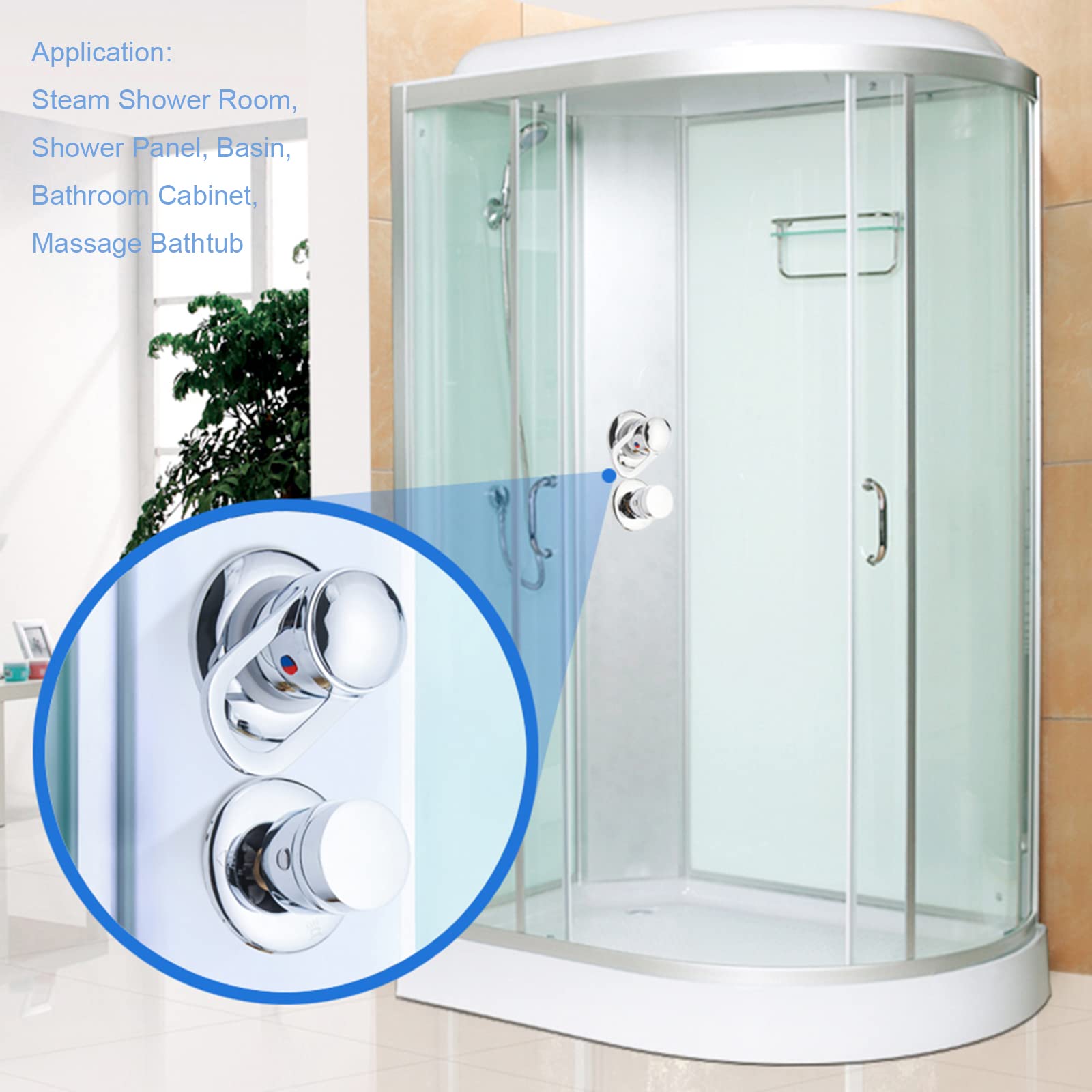2/3/4/5 Vías Grifo Mezclador para Cuarto Ducha 30cm Manguera Intubación Separada Latón Cabina Ducha, Válvula Mezcladora Agua Desviadora G1/2 Dividida, Cartucho Cerámica, Manija Doble (3 Salida)