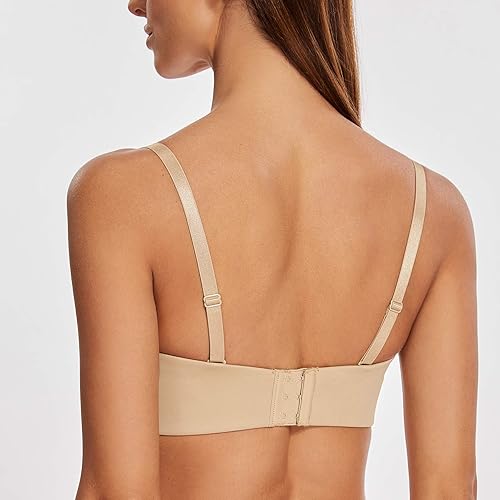 Miniatura 4 de MELENECA Sujetador sin tirantes para mujer para busto grande, sin forro, bandeau con aros