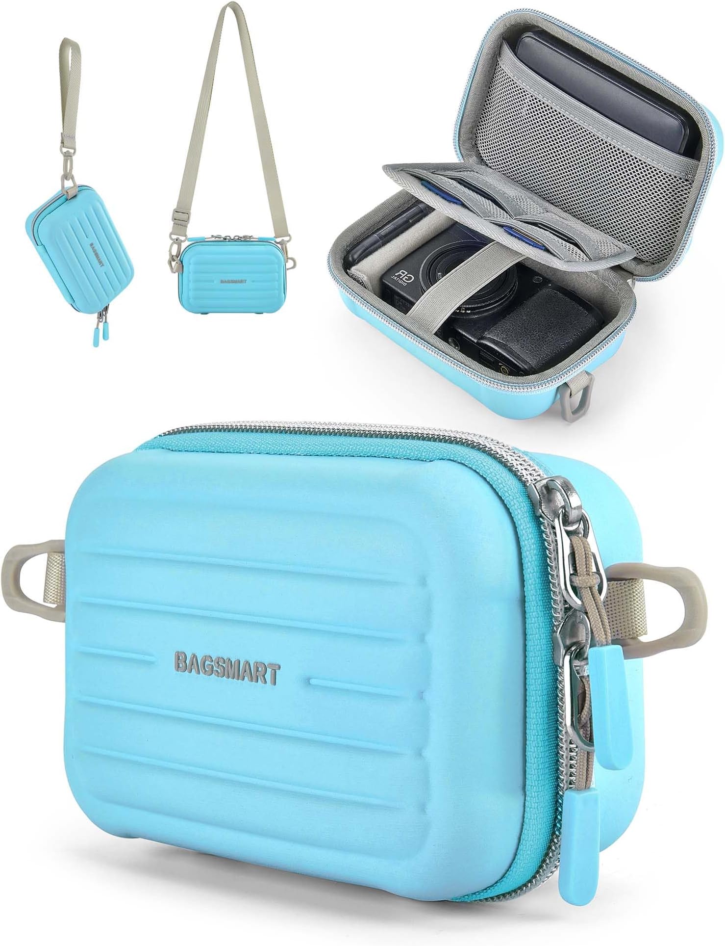 BAGSMART Digital Camera Case, Lightweight Kids Camera Case Compatible with Goopow/Mgaolo/CIMELR/Seckton Kids Camera Toys and Children Digital Video Camera, Best Christmas and Birthday Gifts - Blue
