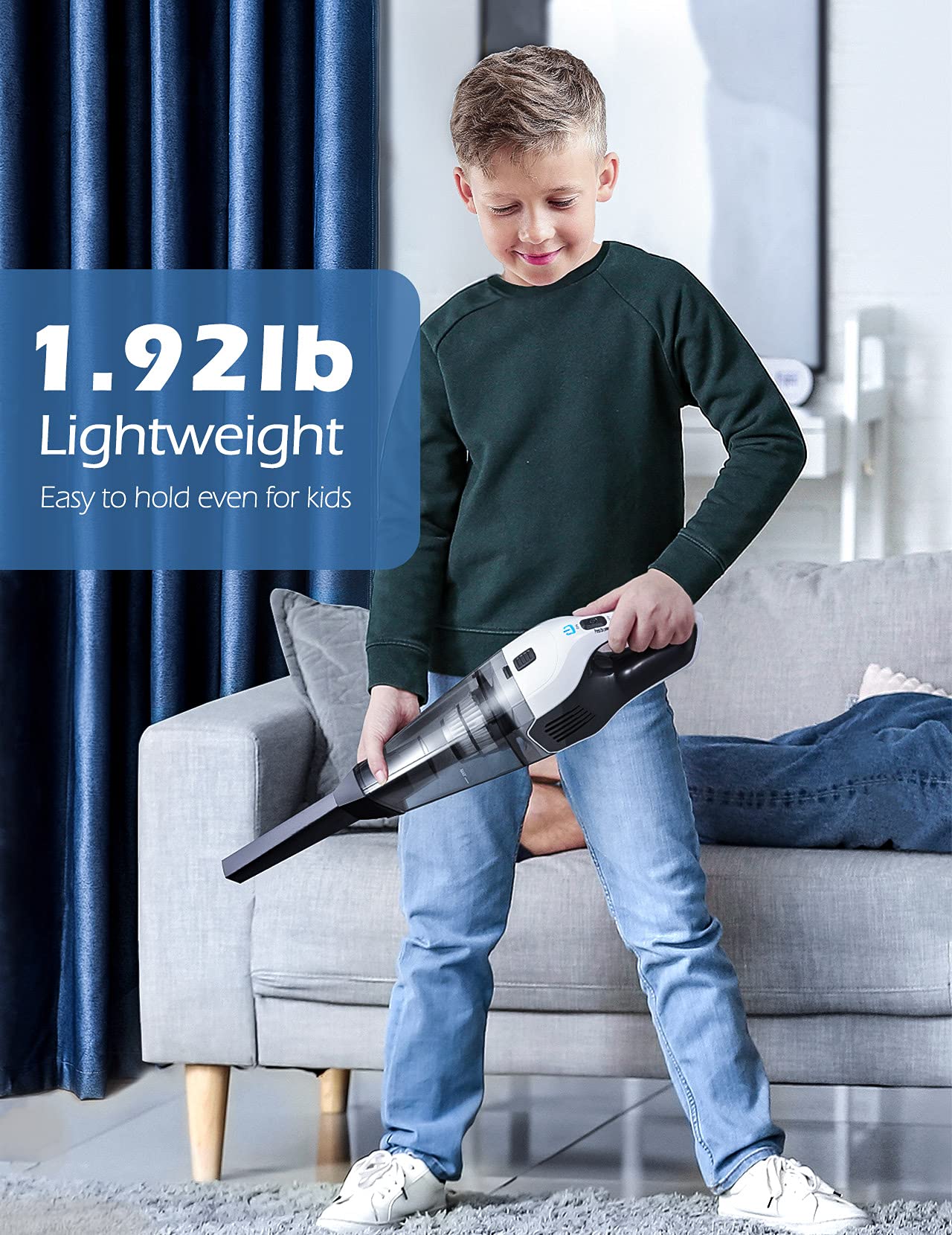 Holife Handheld Vacuum Cordless, 6.5Kpa Powerful Hand Held Hoover