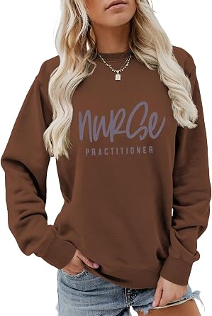 Nurse Practitioner Sweatshirt For Women Crewneck Nurse Pullover Long Sleeve Nurse Shirt Nurse Appreciation Gift