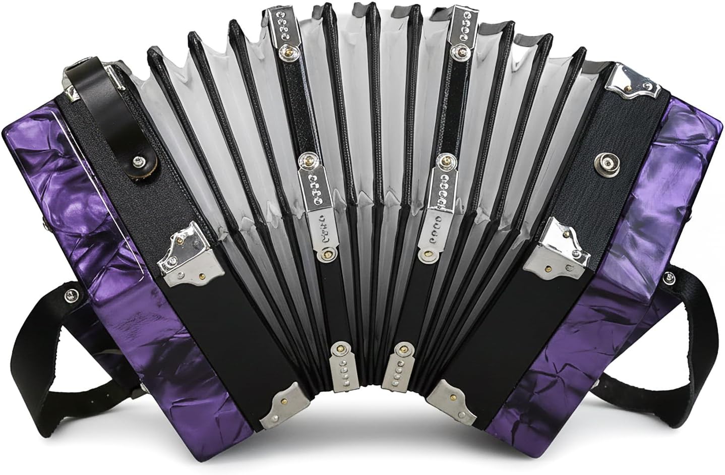 Concertinas 20-Key Accordion for Adults & Beginners, Professional Hexagonal Accordion with Adjustable Hand Straps, Air-Tight Windbox & Complete Accessories (Wood)