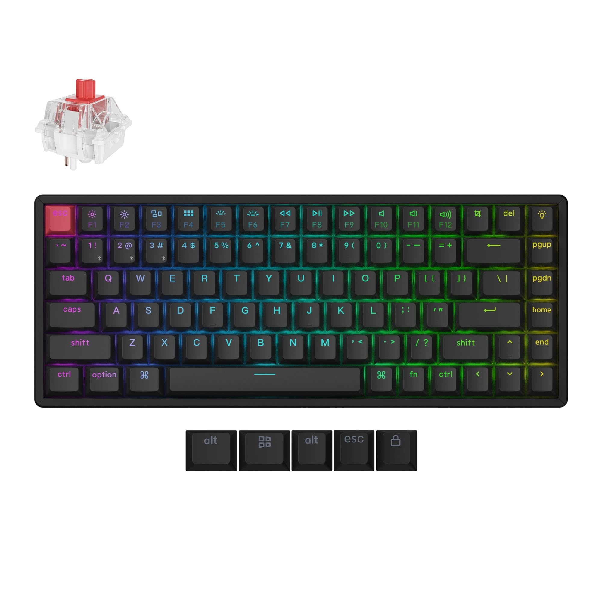 Keychron K2 V3 75% Wireless QMK Mechanical Keyboard, Super Red Switch