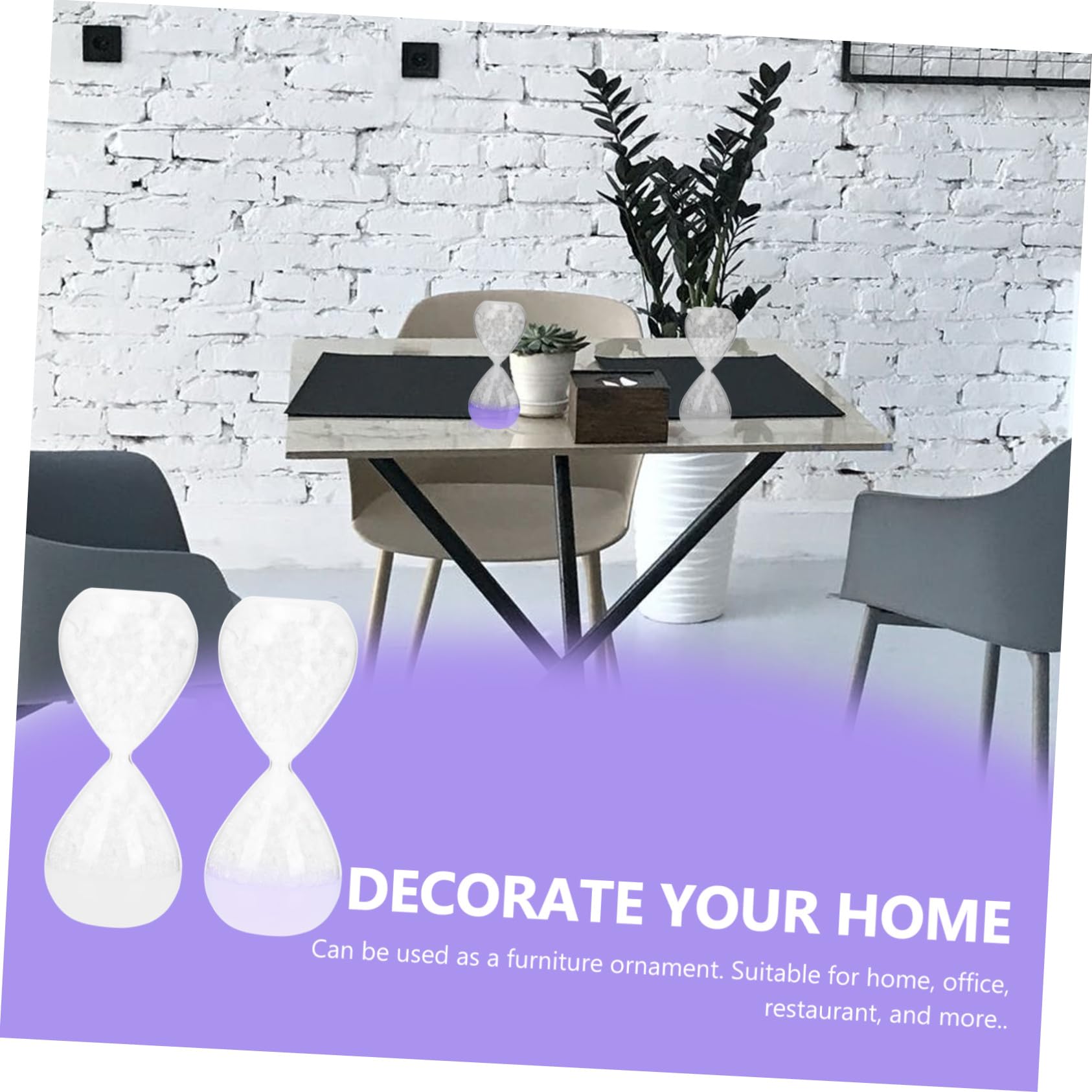 Ciieeo 2 Ensembles Sablier À Bulles Timer Cuisine Petit Sable Minuterie À Bulles Chronomètre Sablier De Table Sablier Ménager Ornement De Bureau Un Verre Violet,Mauve 2 Pièces * 2