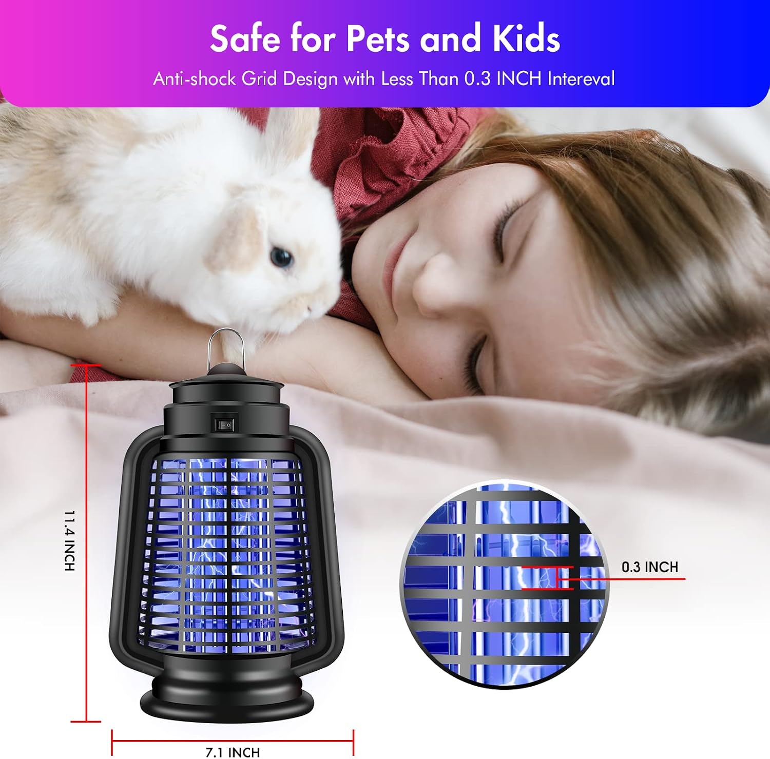 ICFPWR Fly Traps Outdoor, 4200V Effective Fruit Fly Traps for Indoors Patio Backyard and Home, 18W Powerful Mosquito Trap Fly Killer for Mosquitoes Flies Bugs