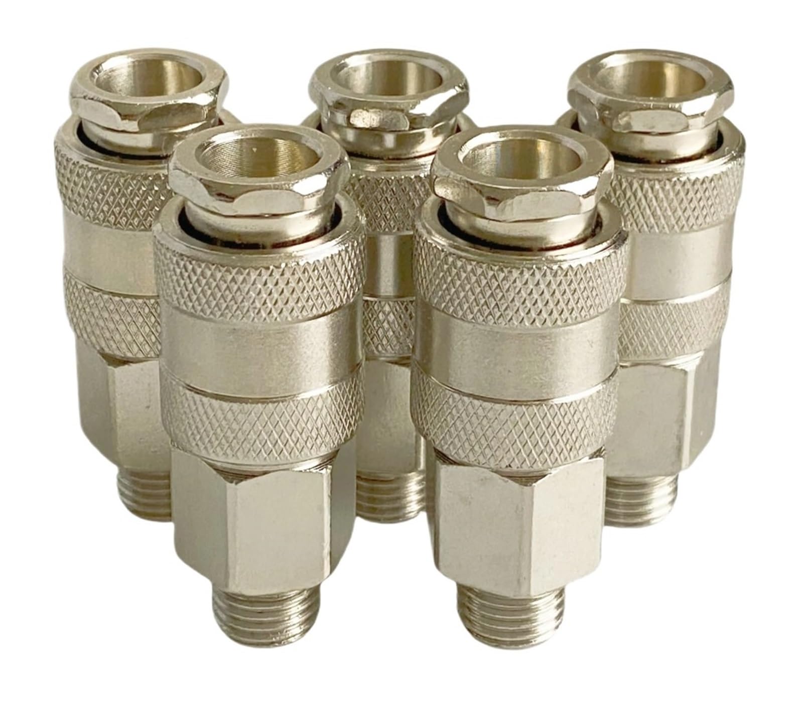 5Pcs EU Type Pneumatic Quick Fitting Connector PM20 SM20 with G1/4 Male Thread for Air Compressor(5 Pcs Coupler)