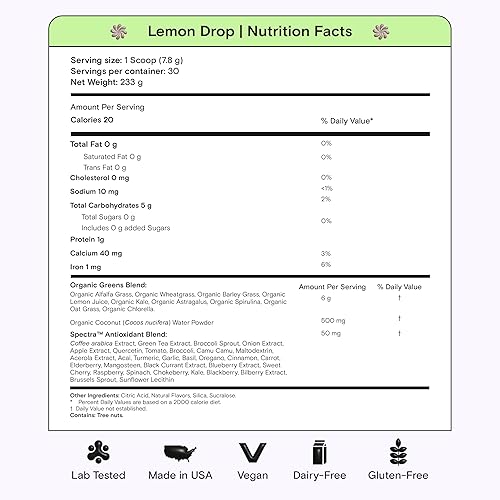 Miniatura 3 de Kiala Nutrition Super Greens - Polvo de superalimento en polvo, espirulina y verduras orgánicas que apoya la salud intestinal, deshincha para