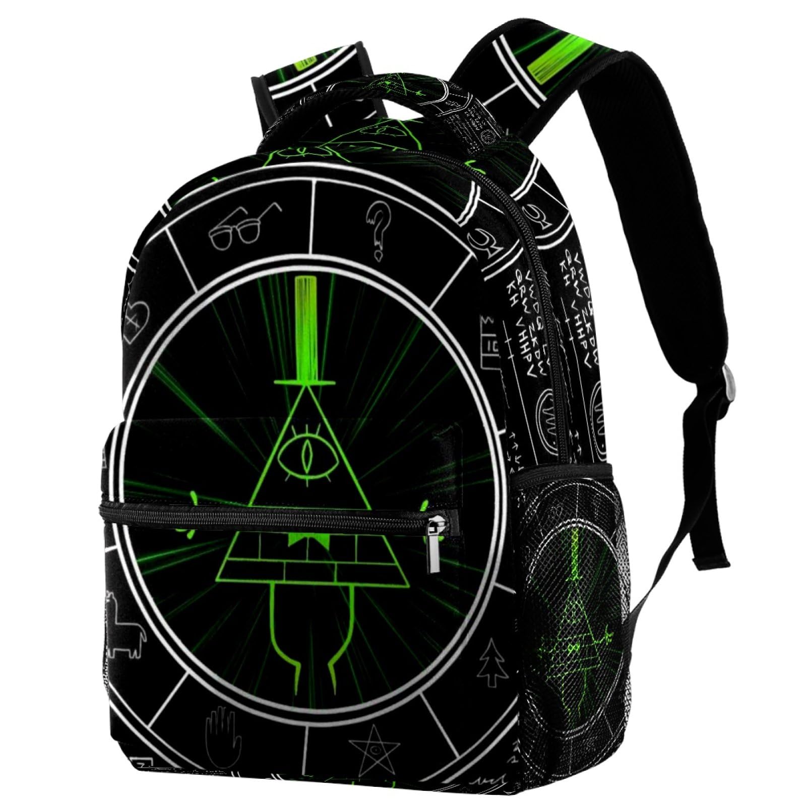 KikandKo School Backpack for Girls Boys, Bill Cipher Elementary School Bags Lightweight Travel Rucksack Laptop Backpacks