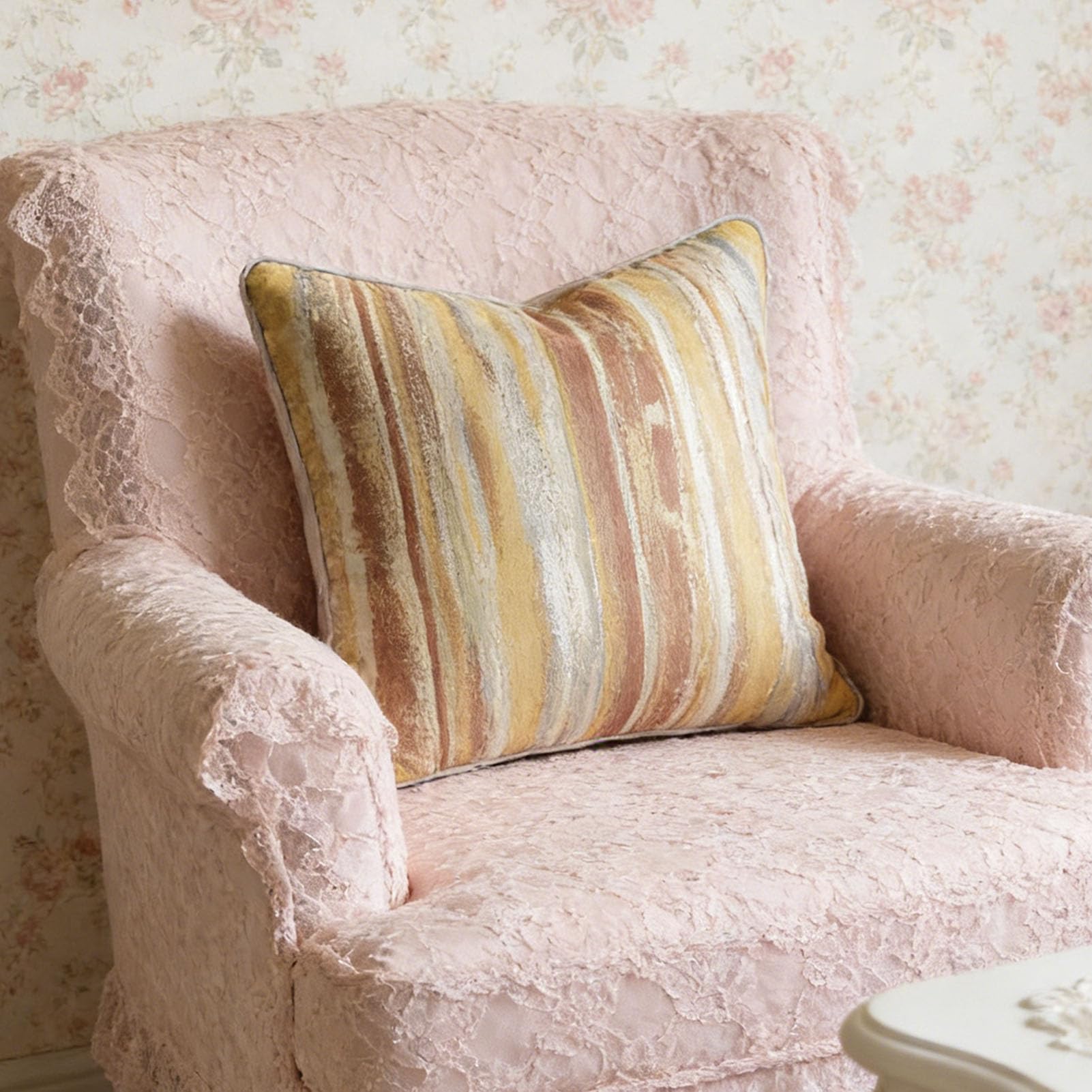 YDuupxe Fodere per Cuscini Gialli a Righe Boho, Morbide Federe in Velluto a Coste per l'arredamento del Soggiorno del Divano Letto (45,7x45,7 cm/18x18 pollici)