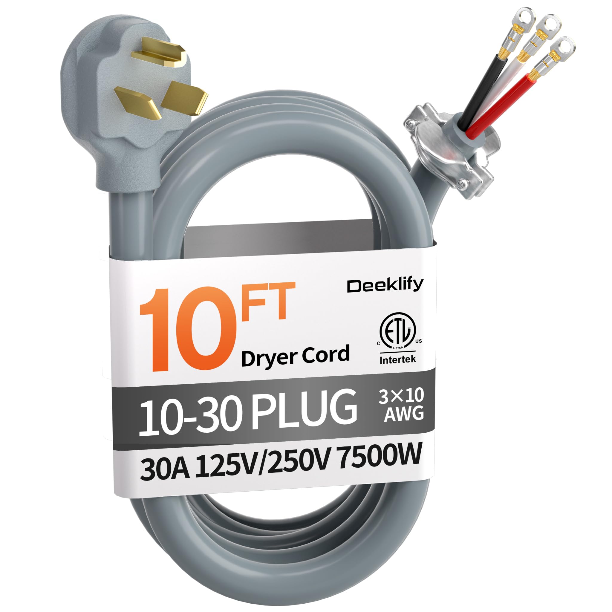 Deeklify 10FT 3 Prong Dryer Cord