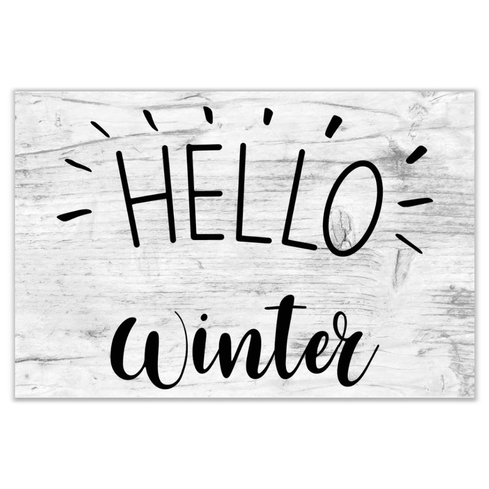Plaque rustique en bois Hello Winter avec citation decoration murale ferme 45,7x30,5 cm
