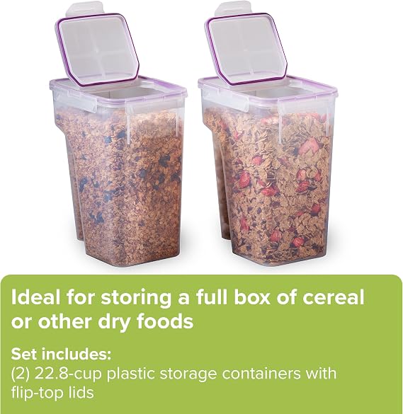 Snapware Airtight 2-Pack (22.8 Cup) Cereal Dispenser Storage Containers