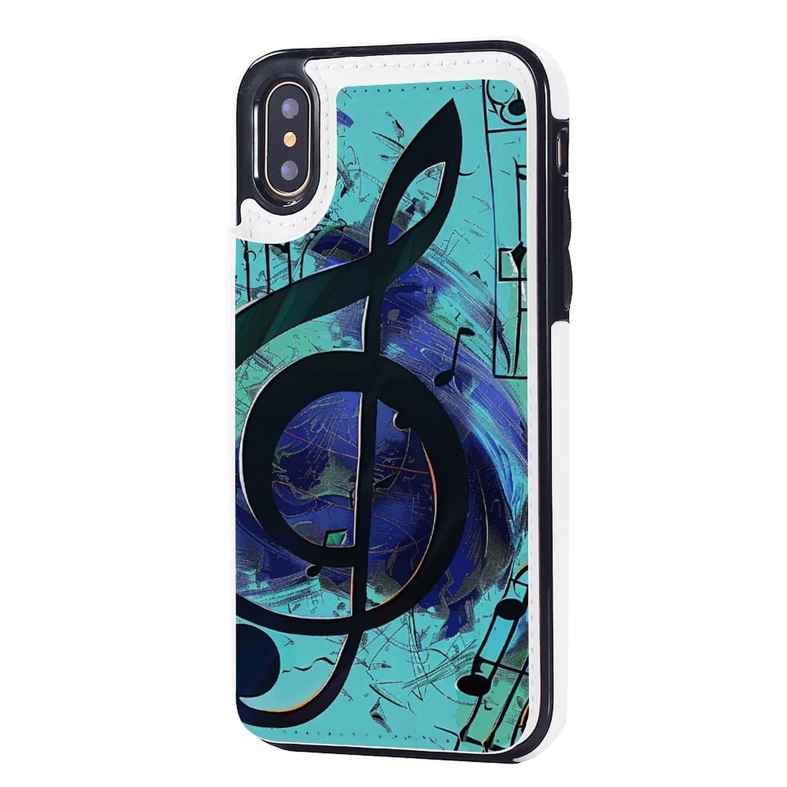 Funda tipo cartera para iPhone X/XS, funda de piel con tapa y ranuras para tarjetas