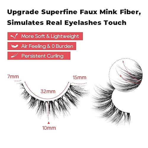 Miniatura 3 de Pestañas postizas, pestañas de ojo de gato, aspecto natural, pestañas finas de volumen 3D, pestañas de volumen 3D, banda de algodón fino, pestañas