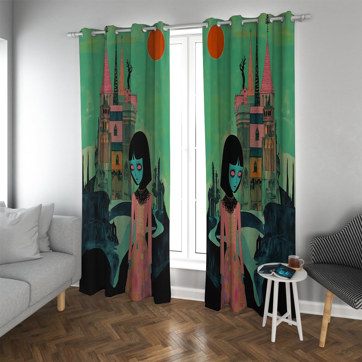 Rideaux occultants verts anti bruit contre la lumière du jour