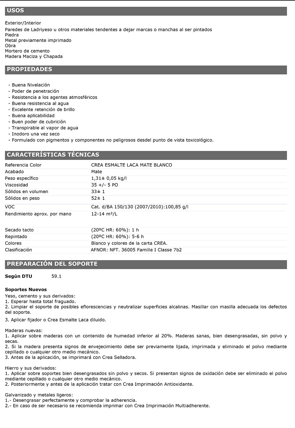 Smalto acrilico all'acqua per proteggere e decorare supporti di ferro, legno, gesso, PVC, alluminio, MDF, smalto laccato, gamma Crea, 2,5 l, bianco opaco