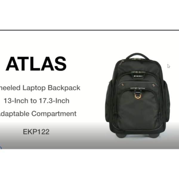 EVERKI Atlas Wheeled Laptop Backpack, 13Inch to 17.3Inch Adjustable