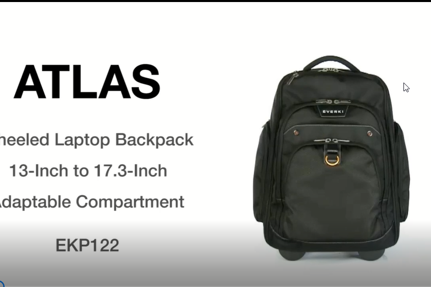 EVERKI Atlas Wheeled Laptop Backpack, 13Inch to 17.3Inch Adjustable