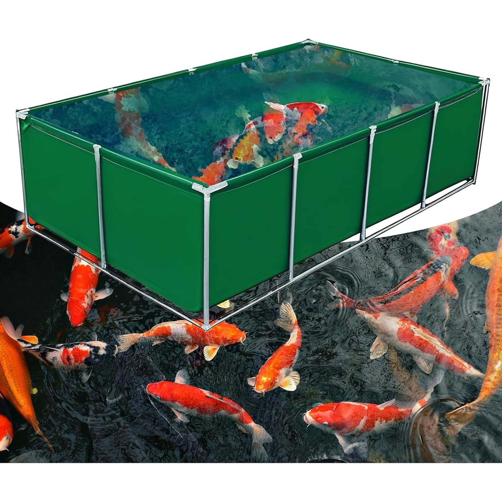 大型緑色水槽・池 Amazon.co.jp: 大型水槽 錦鯉 池アップグレード キャンバス 養魚池