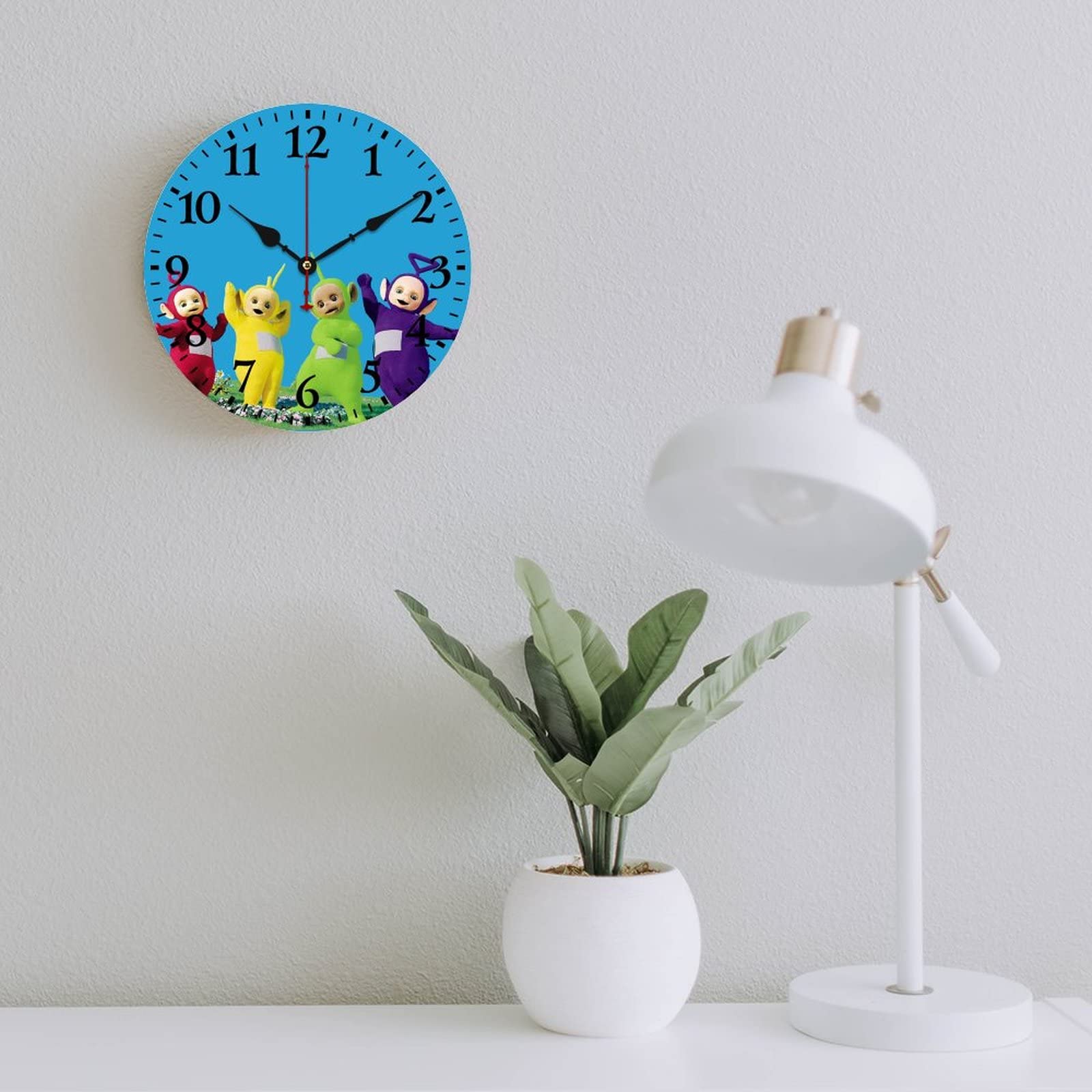 Amazon.co.jp: テレタビーズ 掛け時計 木製壁掛け時計 静音 連続秒針