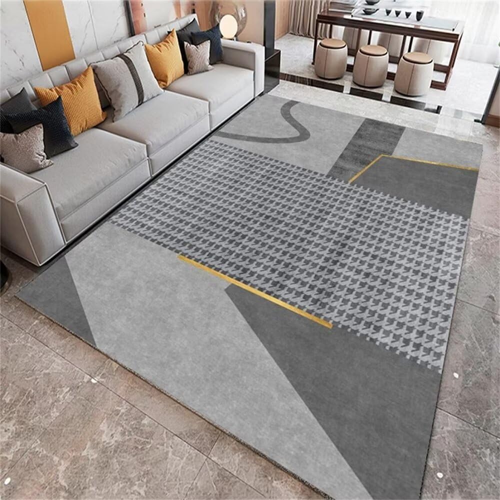 Tapis de chambre à coucher abstrait gris 80x150 idéal pour réveiller le salon