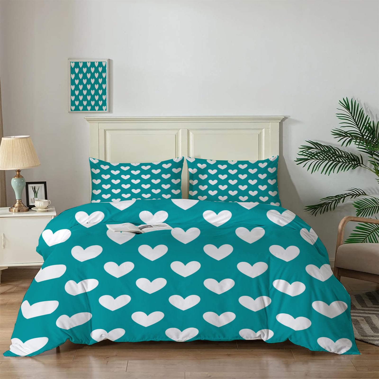 Parure de lit amour moderne : housse couette déco 2 personnes