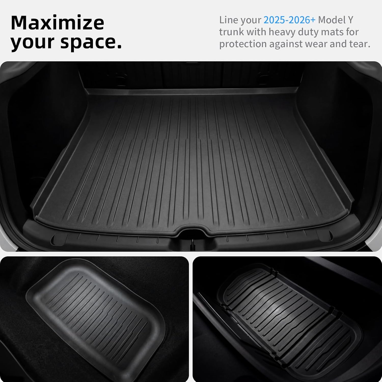 6 Pcs Liners for Tesla Model Y Juniper Accessories New 2025 2026(Not Fit Standard) All Weather Floor Mats Front Frunk Rear Trunk Mats Cargo Liner TPE Anti-Slip 5-Seater