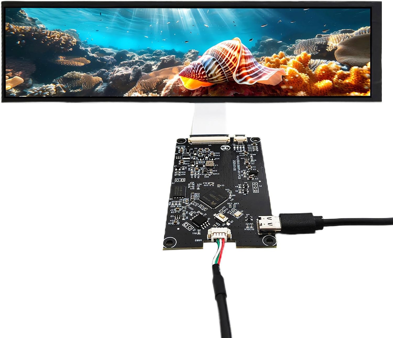 VSDISPLAY 8.8 Inch 1920x480 IPS LCD Screen with USB USB C Interface as Computer/Laptop/PC Secondary Display
