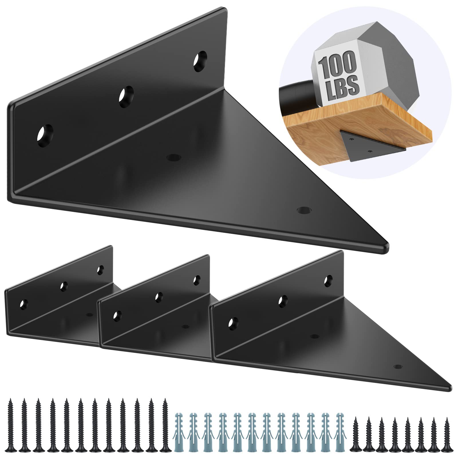 Buy Shelf Bracket 6 inch, Heavy Duty Triangle Brackets for Shelves