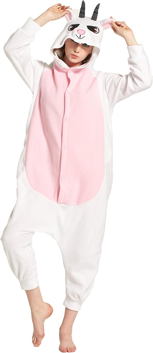 MizHome Halloween Costume Goat Hooded Pajamas Kigurumi Cosplay Goat - Image 3