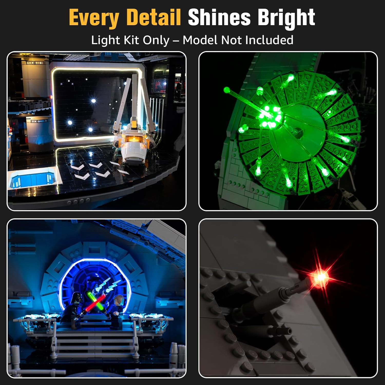 BrickSoul Light Up Kit for Lego Death Star 75419 Building Set, Upgrade RC Adjustable Lighting Mode with Original Sound Lighting Accessories for Lego Fans Gift, Not Included 75419 Model