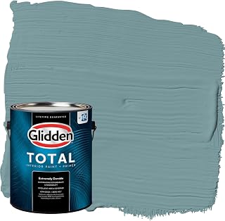 Glidden Total Interior Wall Paint & Primer All-in-One, Cathedral Glass/Aqua, Flat, 1 Gallon