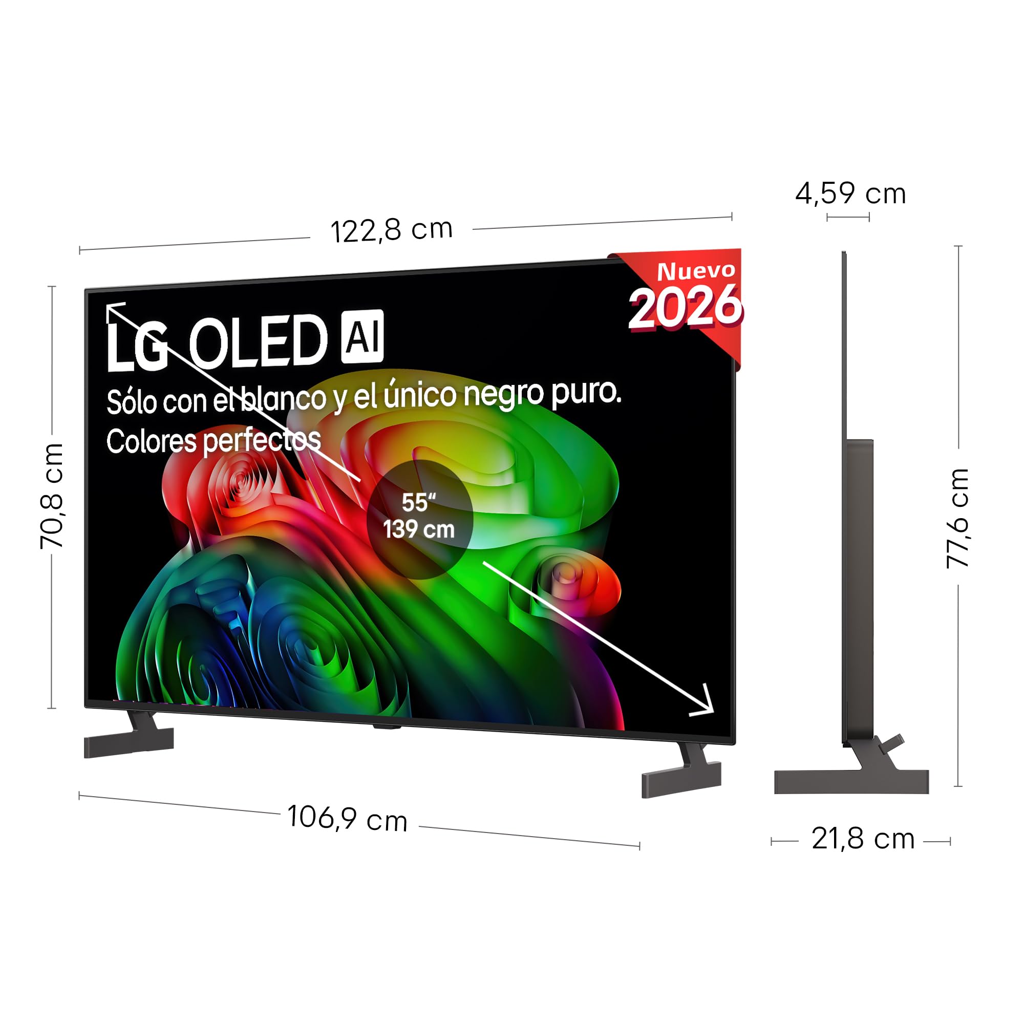 LG OLED65B65LA - TV 65", 4K OLED AI B6, Smart TV, WebOS 26, Procesador α8 AI Gen3, VRR 120Hz, Sin Reflejos al 98,3%, Dolby Vision y Atmos, Alexa/Google Assistant, Gris Oscuro