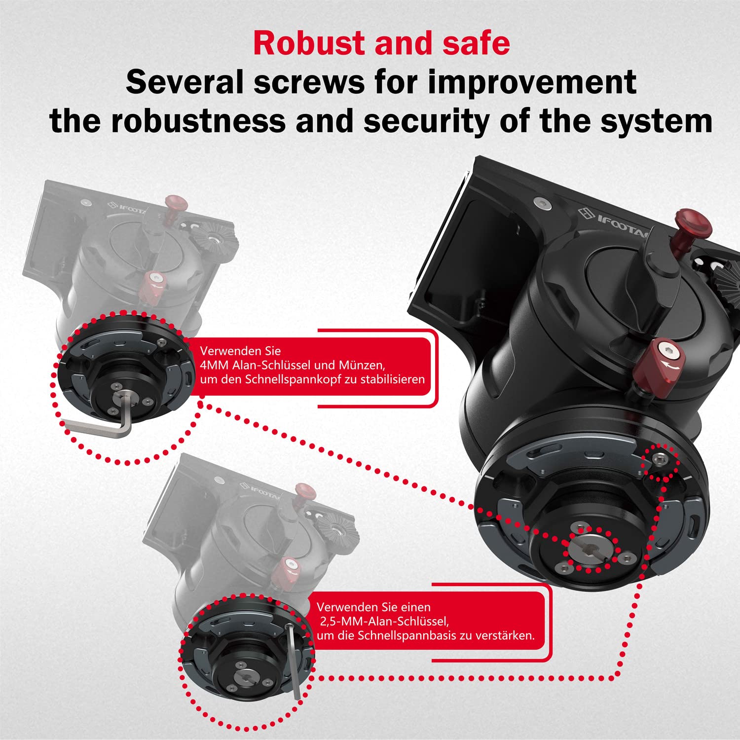 IFOOTAGE Seastars Quick Release Q1 System Kamera Schnellwechselplatte 3/8'' & 1/4'' Max. Belastung 9kg Stativ Zubehör