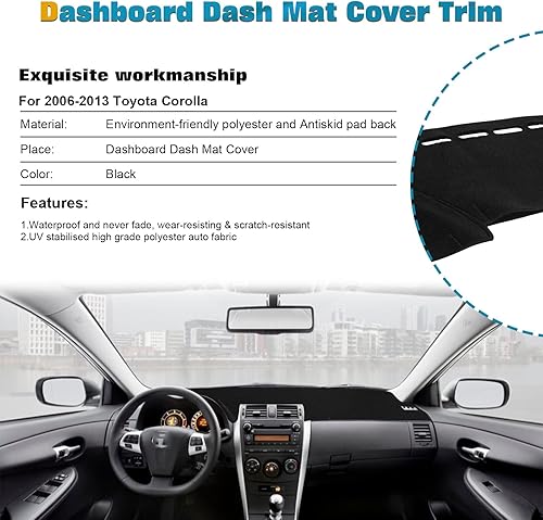Miniatura 3 de x xotic tech Alfombrilla para consola central para tablero de instrumentos precortada, antideslizante, protector solar antirreflejos, cubierta