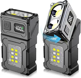 2Pack Clip On Flashlight | High Lumens, Hat Clip, Magnetic Base, USB-C Charging, Emergency, Outdoor Activities, Camping, Walking Dog