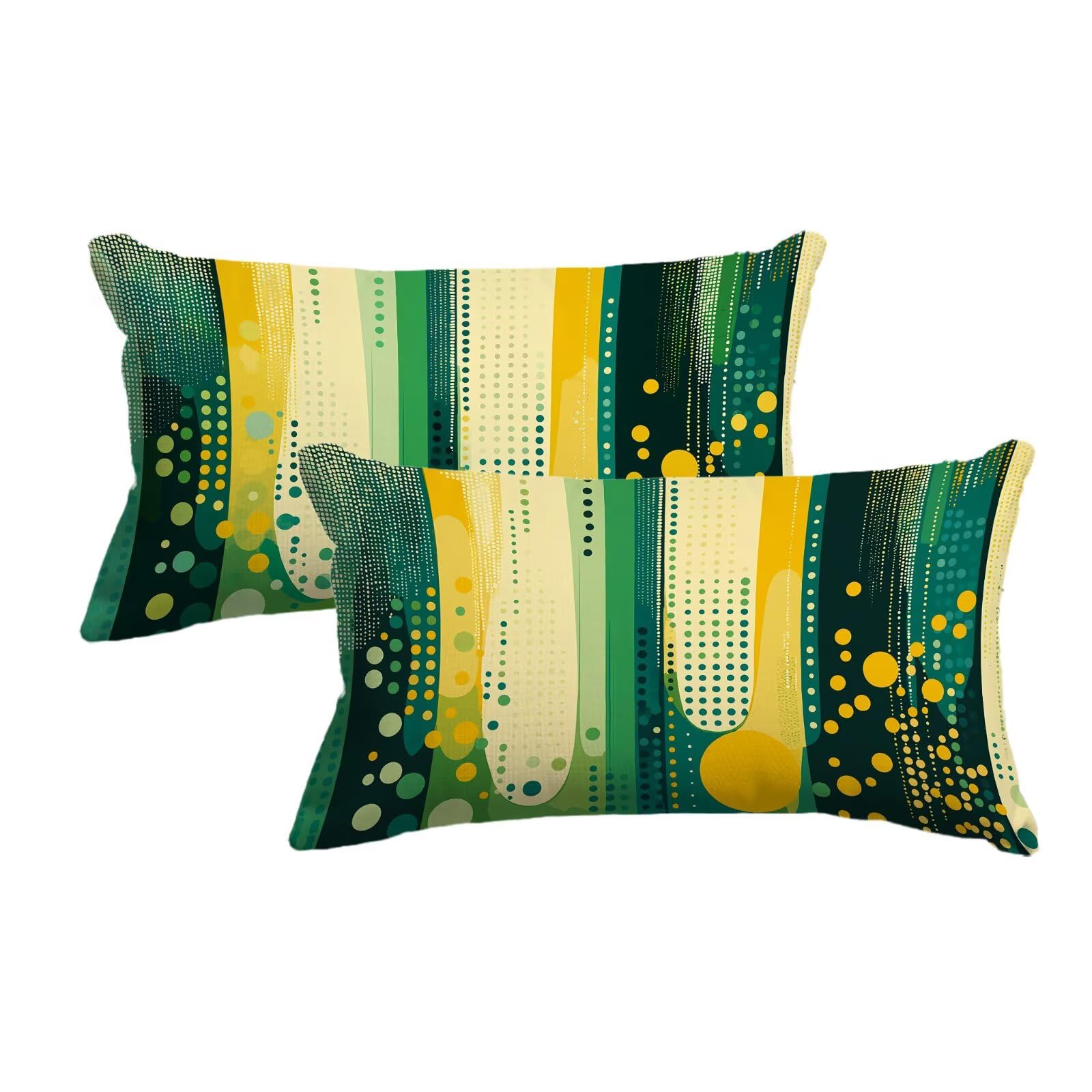Taie Oreiller 50x80 Housse de Coussin Vert Décoratif Lot de 2 Maison