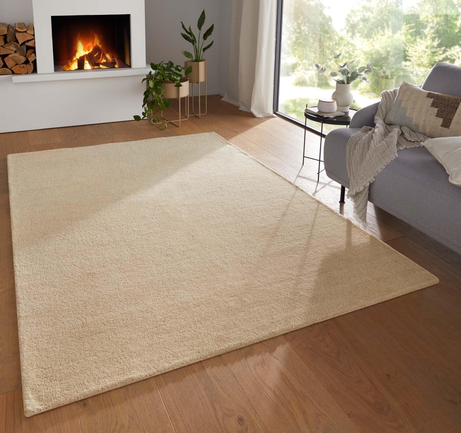 Taracarpet Teppich Georgia Gabbeh Loom Wollteppich strapazierfähiger Schurwollteppich fürs Wohnzimmer, Schlafzimmer und Esszimmer Creme 080x150 cm