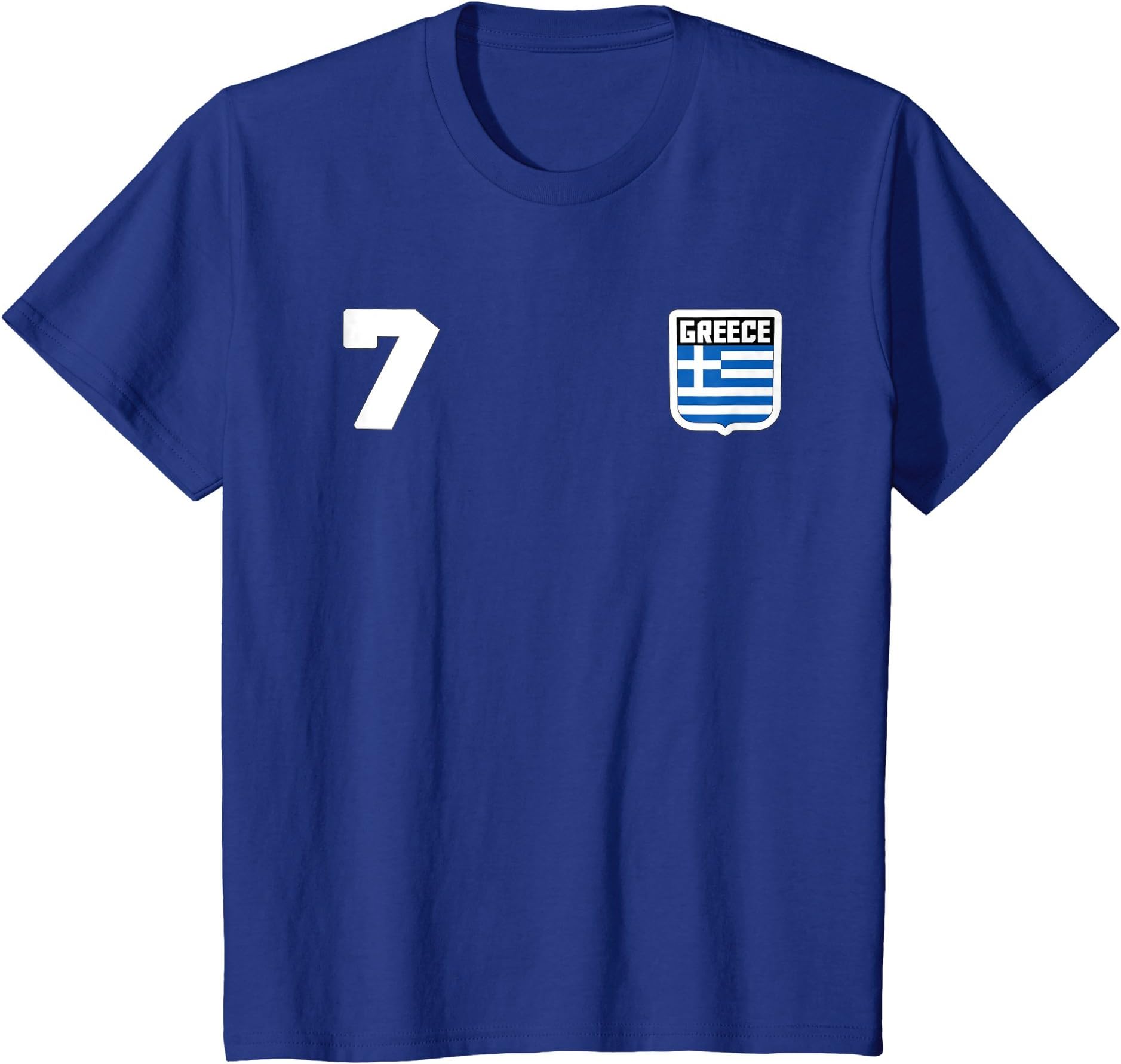 GREECE T-shirt Greek Hellas Tee Retro Soccer Football Futbol Kids 8 Royal Blue