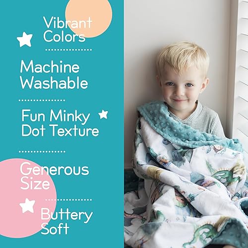 Miniatura 3 de Manta ligera de felpa suave de primera calidad para bebé recién nacido de 30 x 40 pulgadas - Manta suave de bebé para niños y niñas - (dragones y