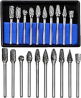 Vista 1 de Juego de 10 fresas rotativas de carburo de tungsteno, brocas de carburo, brocas de tallado giratorio con vástago de 1/8 pulgadas para bricolaje