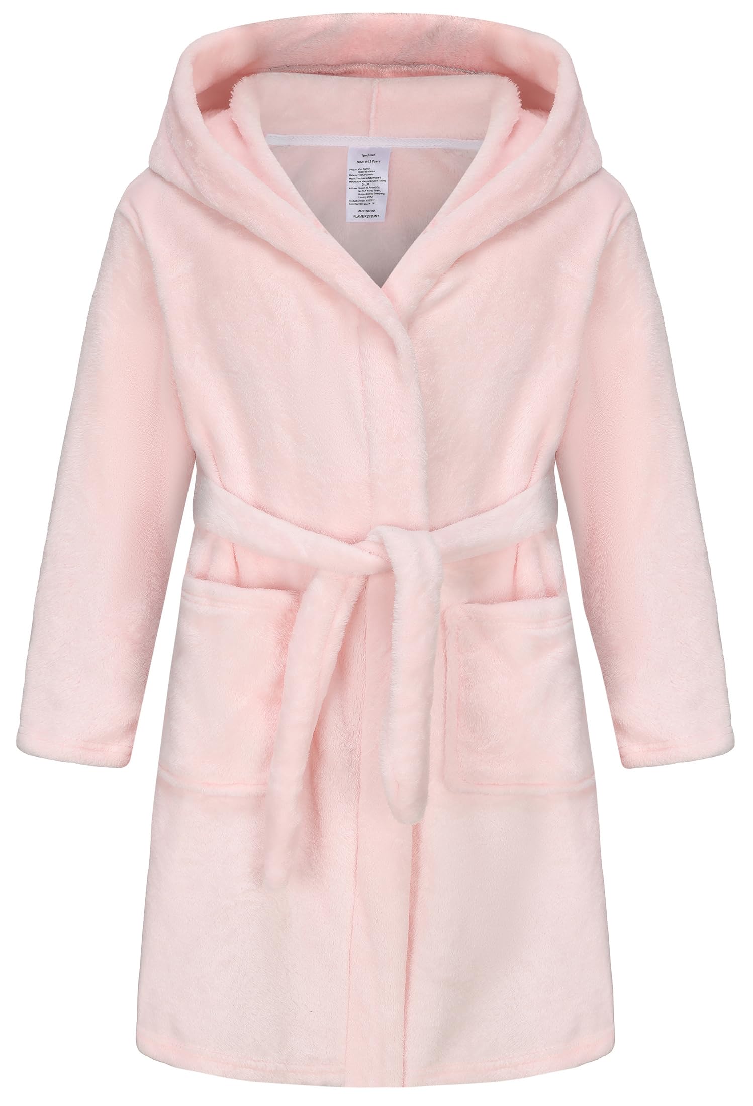 BTPEIHTD Kids Hooded Bathrobe Girls Soft Plush Hooded Flannel Pajamas Sleepwear Boys Spa Robe