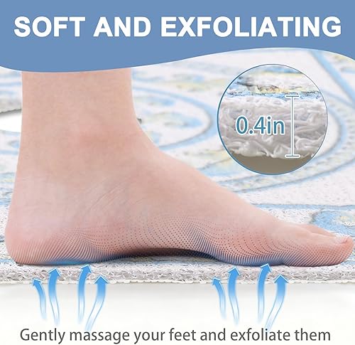 Miniatura 5 de Tapete de ducha cuadrado antideslizante 24 x 24 pulgadas, extra grande, con orificio de drenaje en el medio, tapetes de ducha antideslizantes para