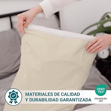 ECOMMERC3 Pillowcases 50x75 Pack 2 cotton-polyester | Beige