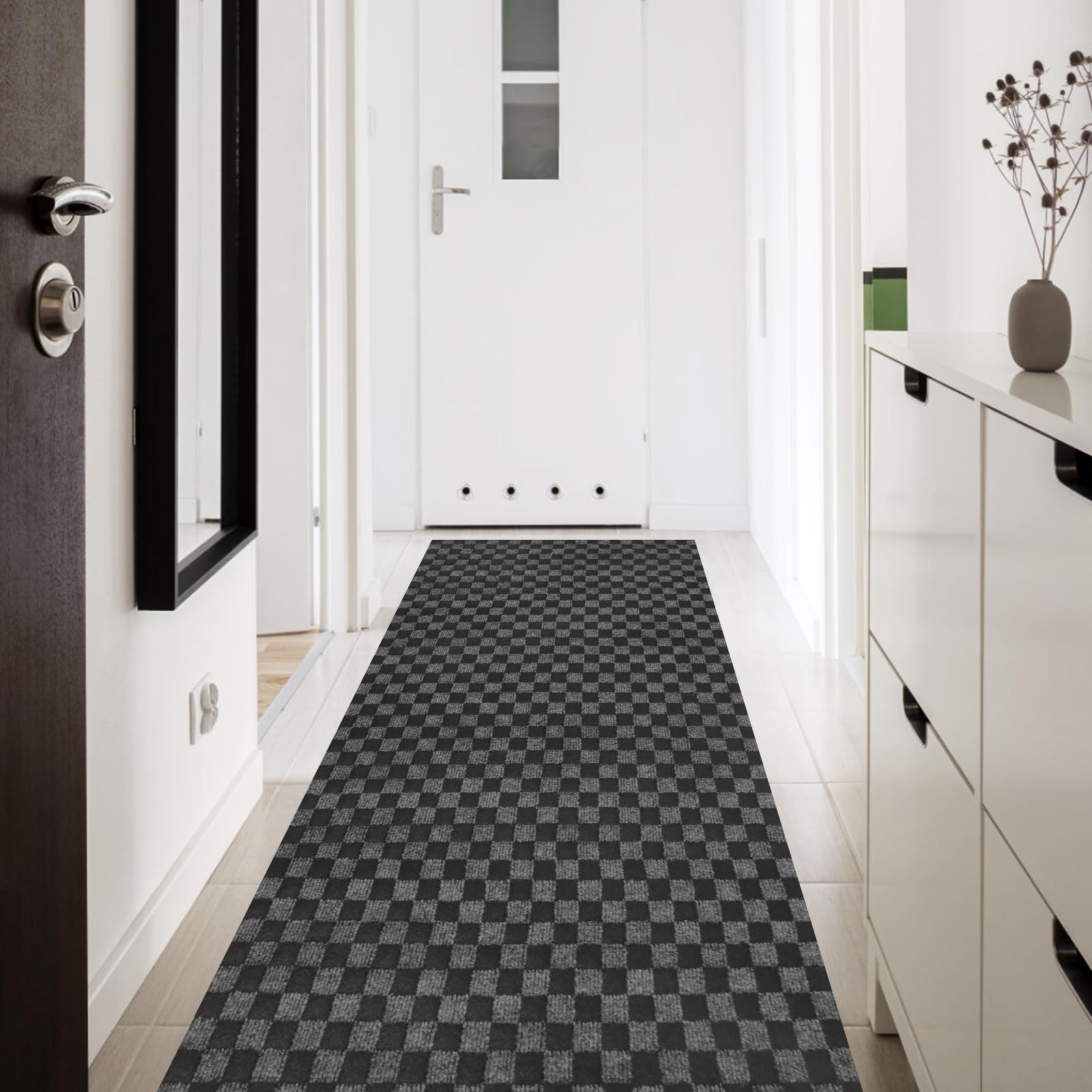 Runner Rug 2' x 6' Outdoor/Indoor, Rug with Natural Rubber Backing Non Slip for Hallway, Kitchen, Patio, Laundry, RV, Entryway, Garage, Bathroom, Area