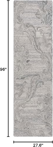 Miniatura 2 de Safavieh Jardin Collection Alfombra de pasillo, 2 pies 3 pulgadas x 8 pies, color negro, lana hecha a mano, ideal para zonas de alto tráfico en sala