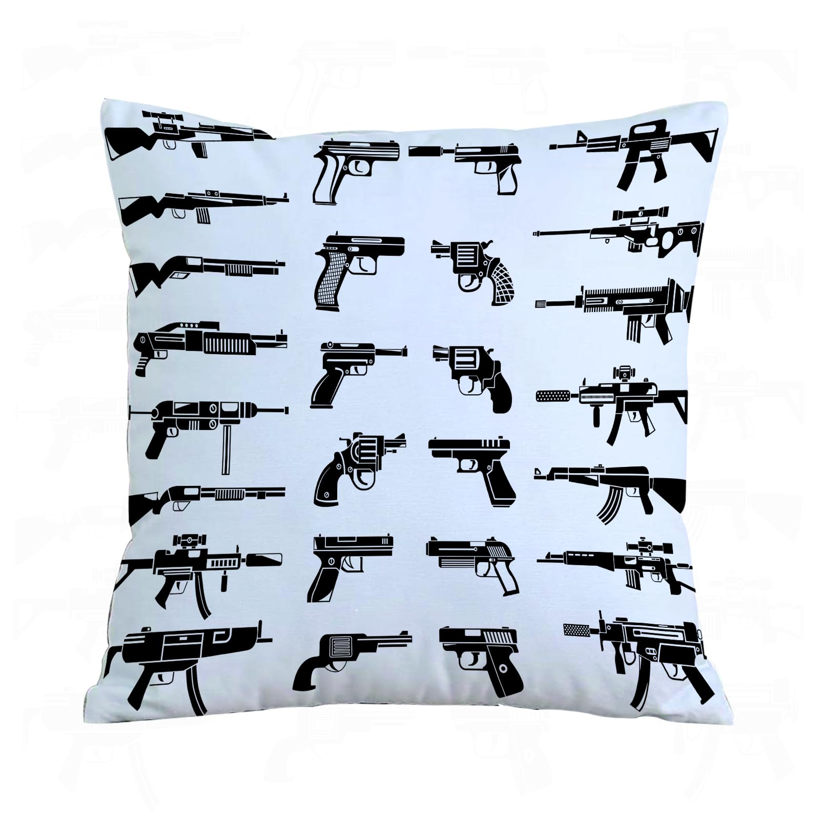 ERRTU Throw Pillow Case Pillowcase Square Printed Cushion Cover for Living Room Sofa Couch Bed Car,War, Machine Gun Rifles, tary Power Figures,16x16 in