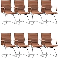 Vista 31 de Sillas de recepción, sin ruedas, silla de conferencia, de cuero, resistente, soporte para la espalda, silla de invitados de oficina, juego de 2 Negro