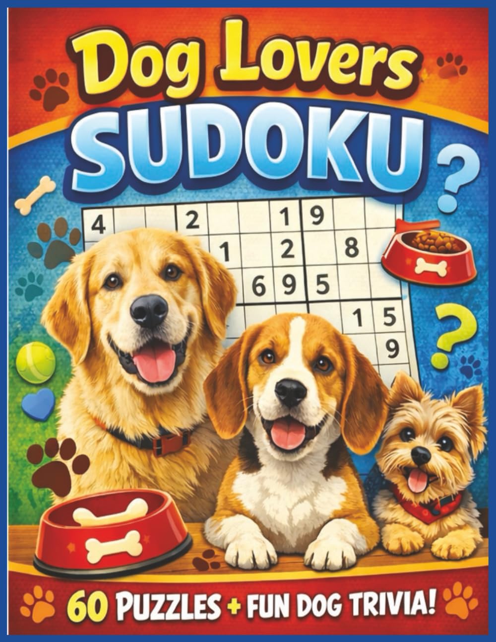 Dog Lovers Sudoku: 60 Large Print Sudoku Puzzles & Dog Trivia Questions | For Kids and Adults | 8.5 x 11 | Large Print | Easy to Read!