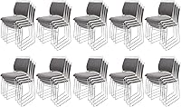 VACYOVKE 40-Pack Stacking Chairs: 1102LB Capacity Sled Base Guest Chairs for Office, Reception, Conference & Training Rooms